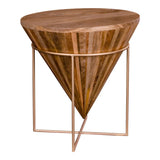 Table d'appoint bois et doré cylindre