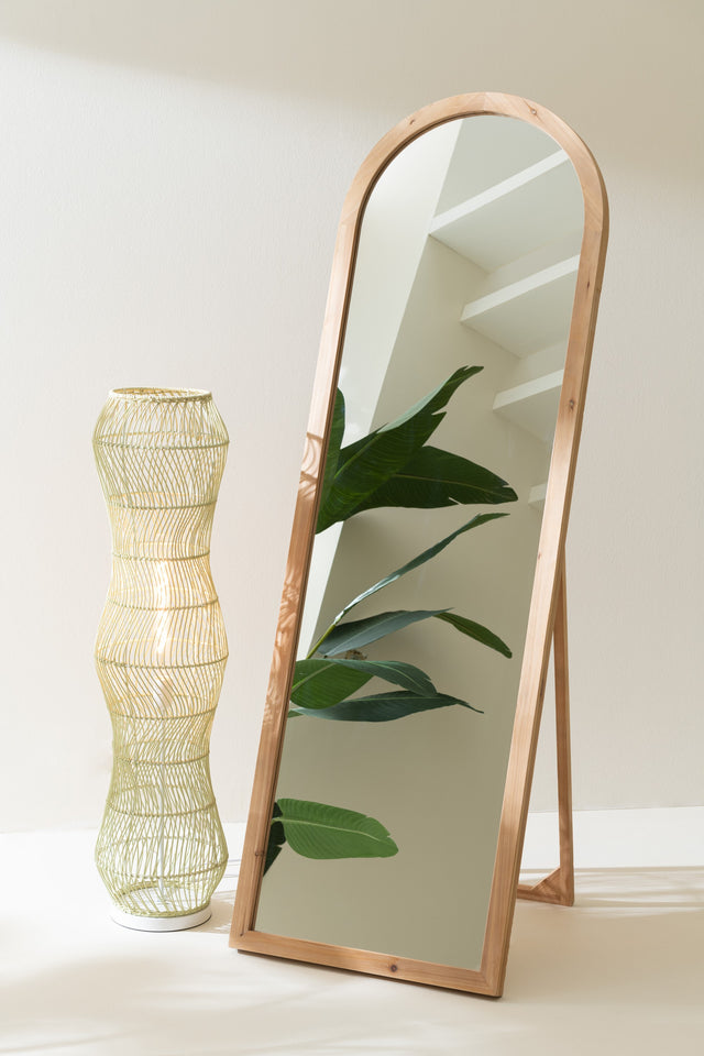 miroir arrondi en bois