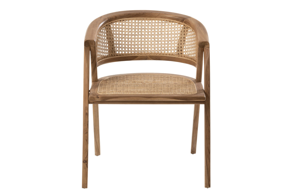 Chaise Ani en bois de teck marron