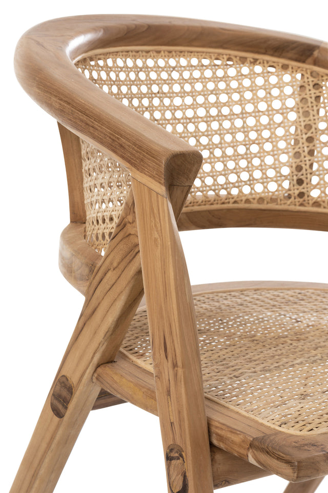 Chaise Ani en bois de teck marron