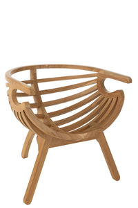 Chaise/ fauteuil Crabe en bois de teck naturel