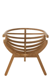 Chaise/ fauteuil Crabe en bois de teck naturel