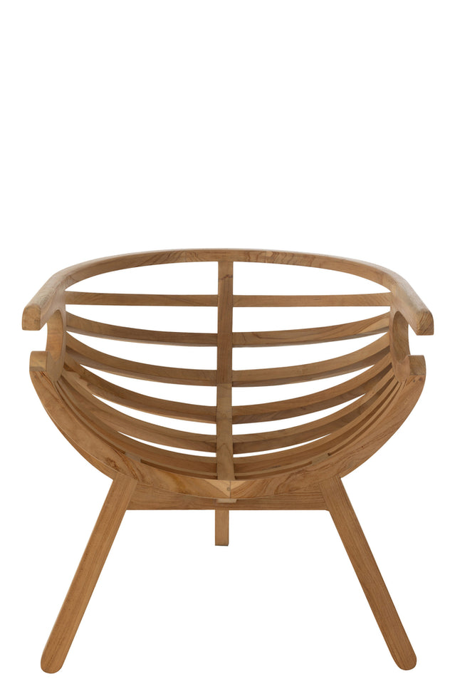 Chaise/ fauteuil Crabe en bois de teck naturel