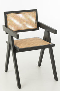 Chaise en bois et cannage