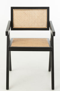 Chaise en bois et cannage