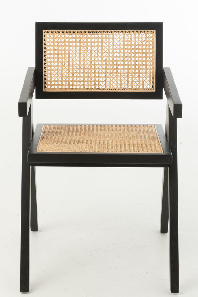 Chaise en bois et cannage
