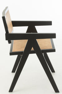 Chaise en bois et cannage