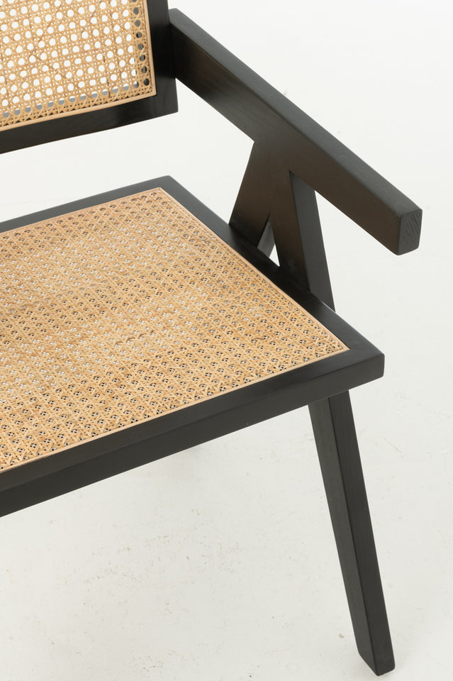 Chaise en bois et cannage