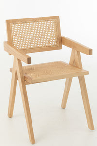 Chaise en bois et cannage / rotin naturel