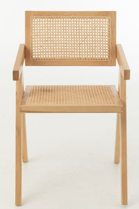 Chaise en bois et cannage / rotin naturel