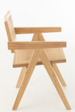 Chaise en bois et cannage / rotin naturel