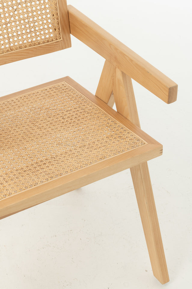 Chaise en bois et cannage / rotin naturel