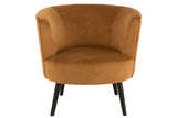 Fauteuil Textile/Bois Ocre