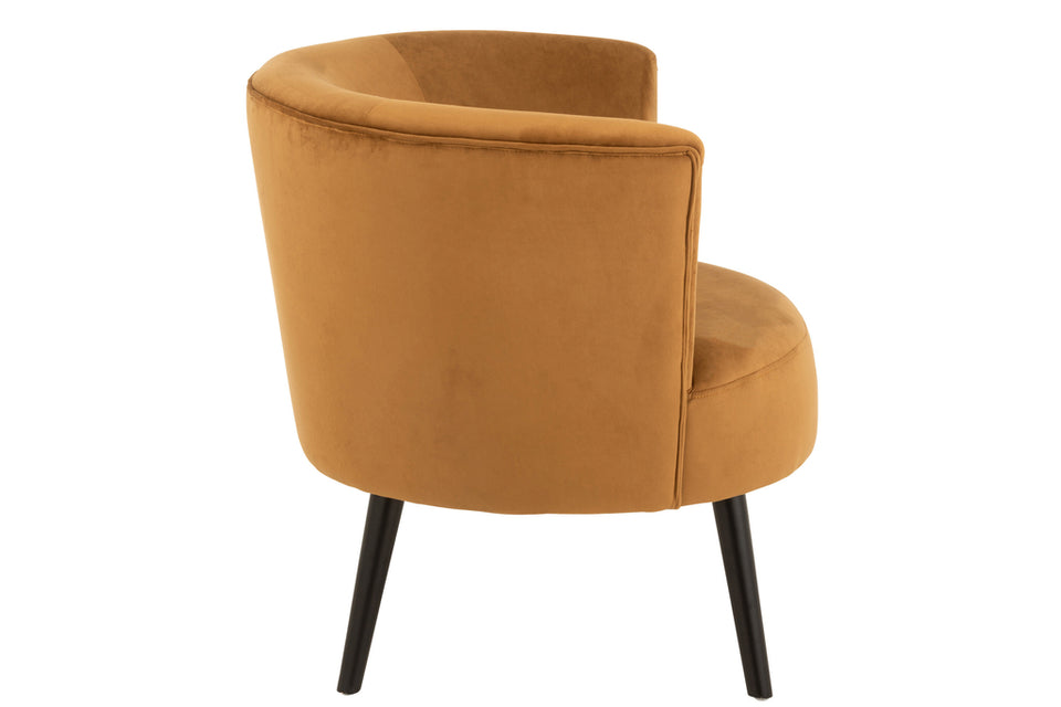 Fauteuil Textile/Bois Ocre
