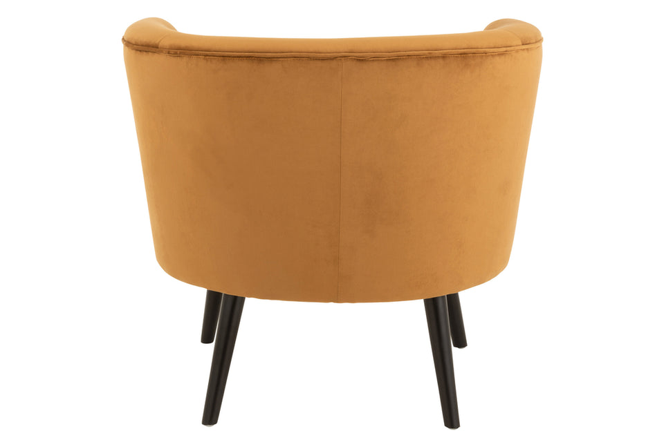 Fauteuil Textile/Bois Ocre