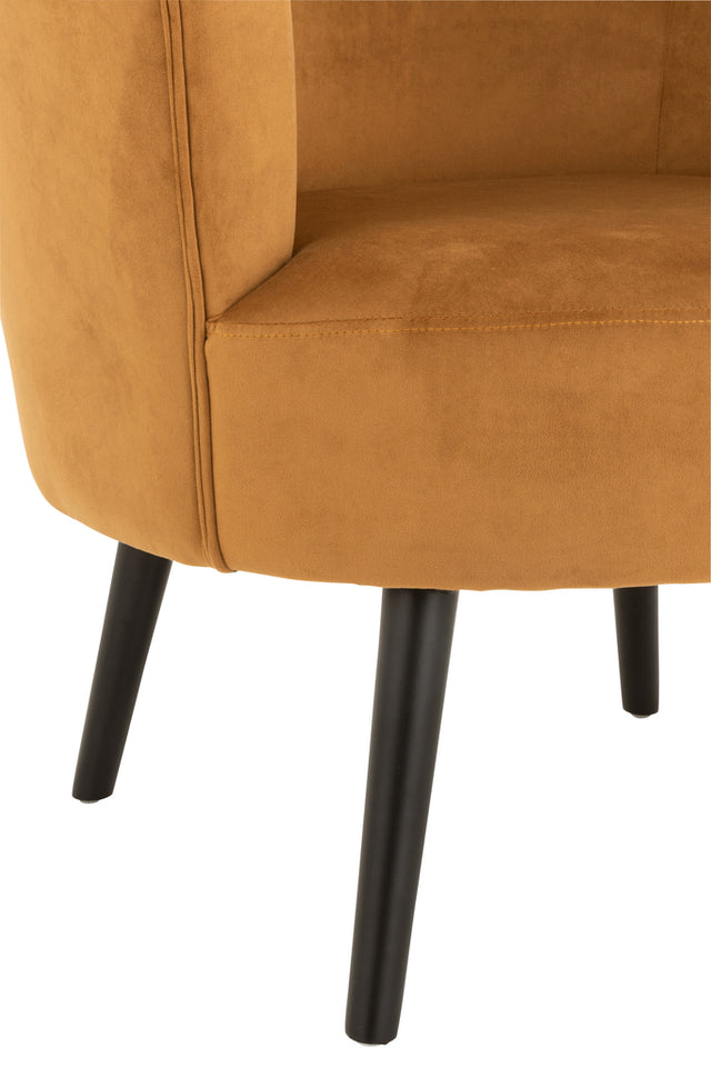 Fauteuil Textile/Bois Ocre