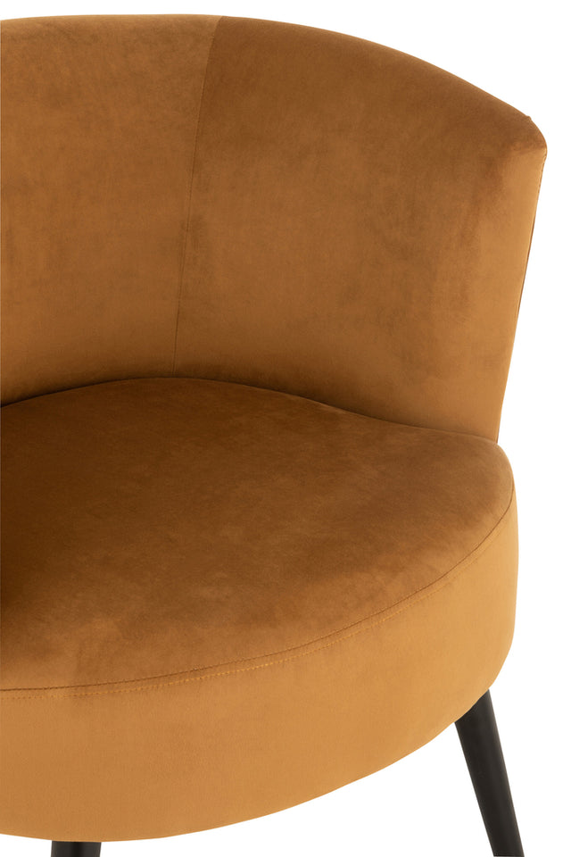 Fauteuil Textile/Bois Ocre