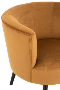 Fauteuil Textile/Bois Ocre