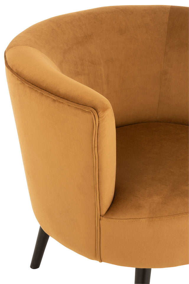 Fauteuil Textile/Bois Ocre
