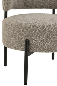 Chaise longue en boucle contreplaqué/polyester gris/noir