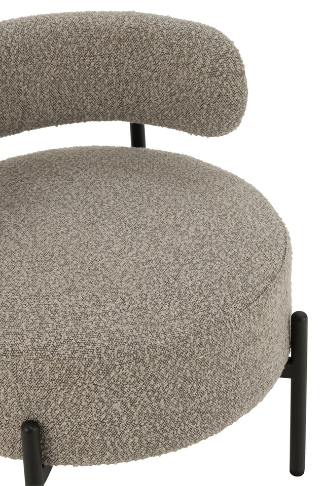 Chaise longue en boucle contreplaqué/polyester gris/noir