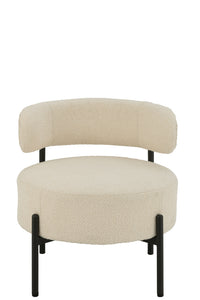 Chaise longue en boucle contreplaqué/polyester blanc/noir