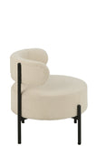 Chaise longue en boucle contreplaqué/polyester blanc/noir