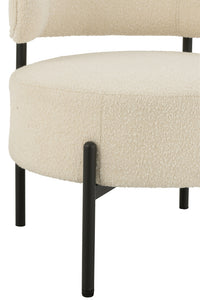 Chaise longue en boucle contreplaqué/polyester blanc/noir