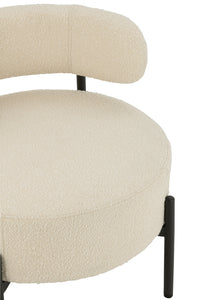 Chaise longue en boucle contreplaqué/polyester blanc/noir