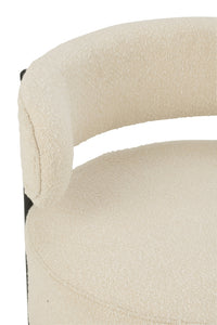 Chaise longue en boucle contreplaqué/polyester blanc/noir