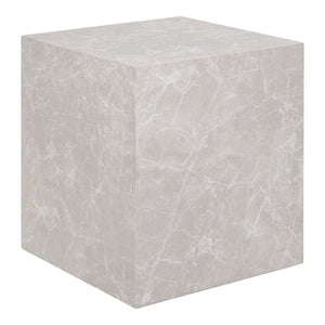 Table d'appoint Prague - Table d'appoint, aspect marbre, beige 40x40x45 cm