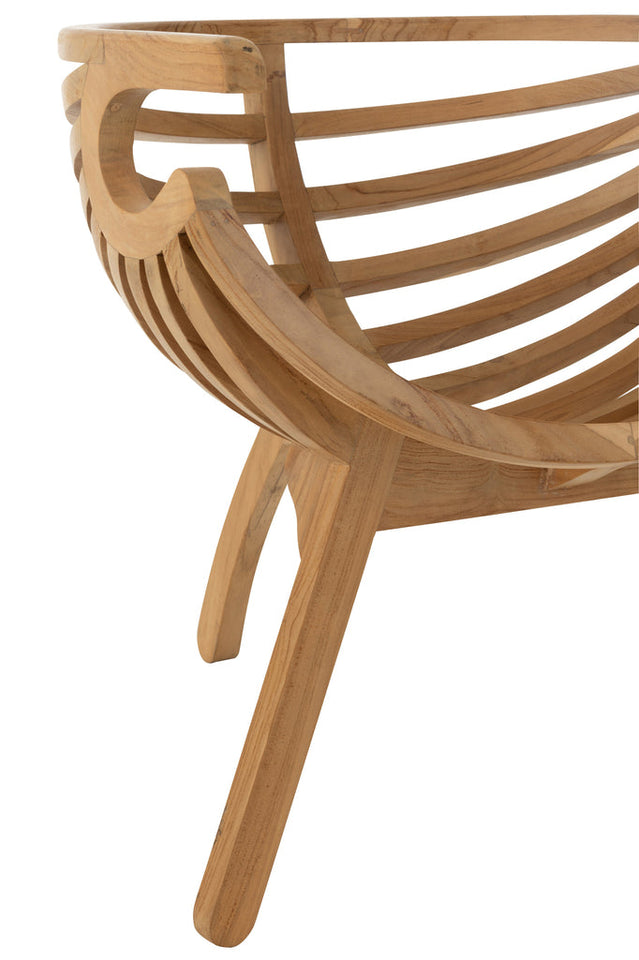 Chaise/fauteuil CRABE en bois de teck naturel