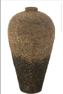 Vase xxl ciment texturé marron
