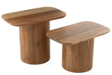 Ensemble de 2 tables d'appoint en bois d'acacia/MDF naturel