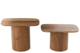 Ensemble de 2 tables d'appoint en bois d'acacia/MDF naturel