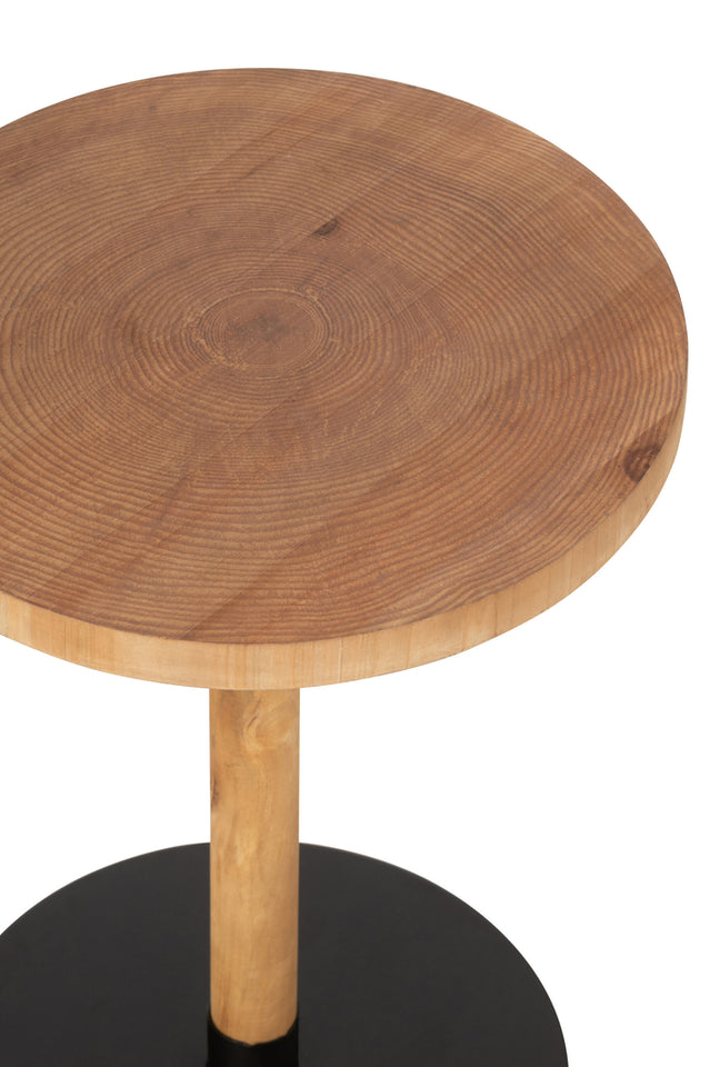 Ensemble de 2 tables d'appoint Ron MDF/Pin naturel noir