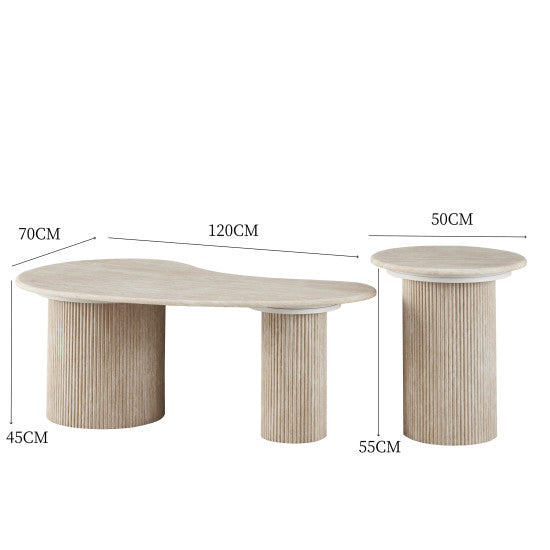 Set table basse organique