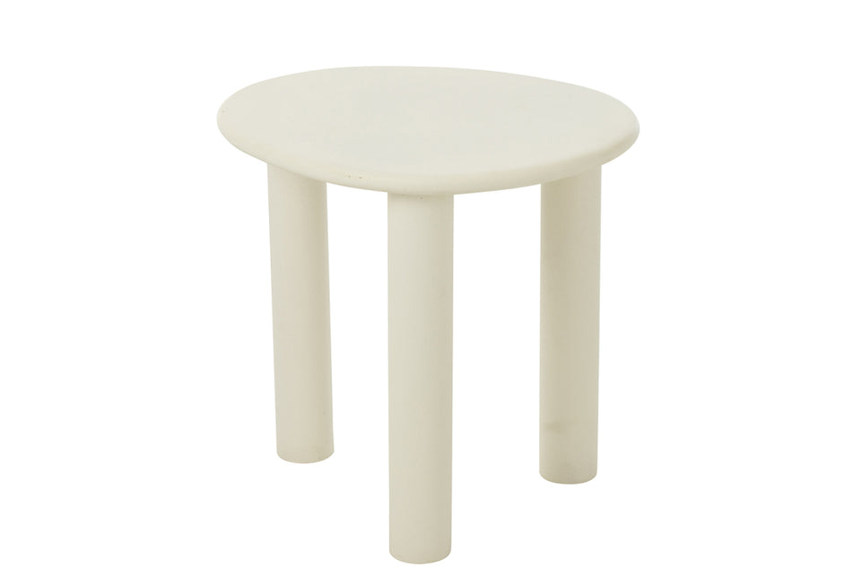 Table d'appoint Bali en MDF/PVC blanc petit