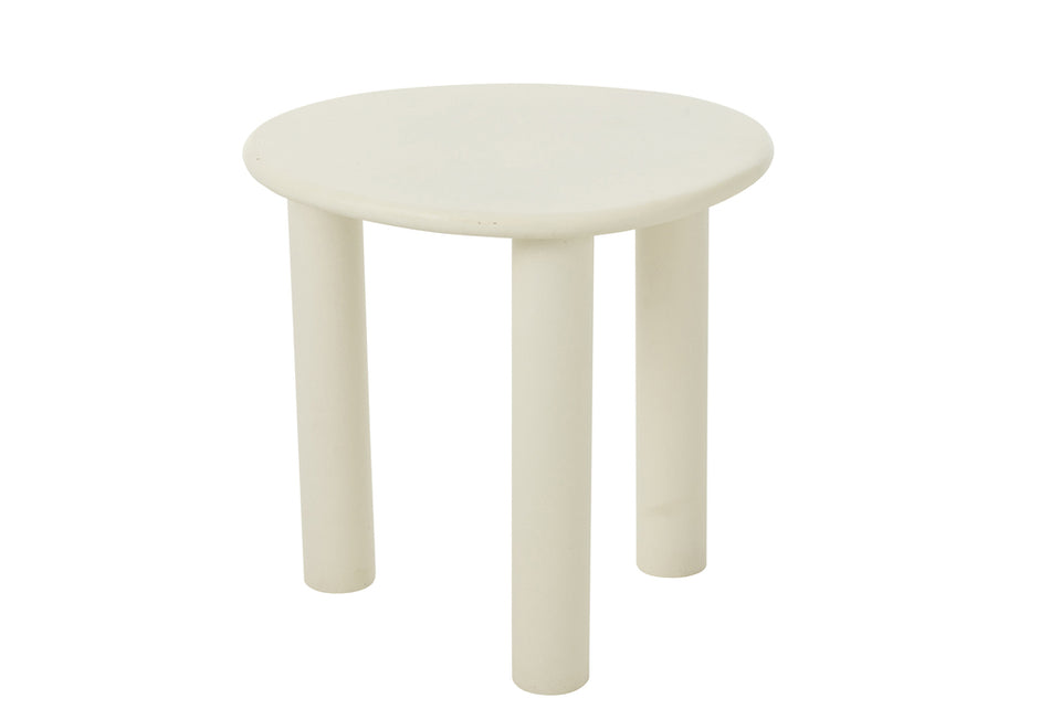 Table d'appoint Bali en MDF/PVC blanc petit