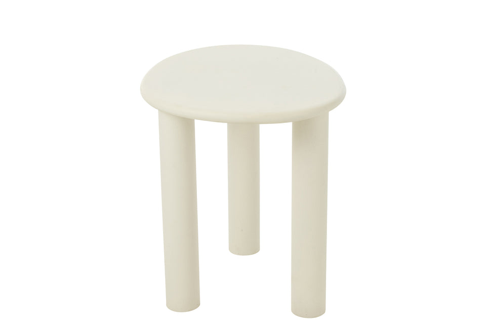 Table d'appoint Bali en MDF/PVC blanc petit