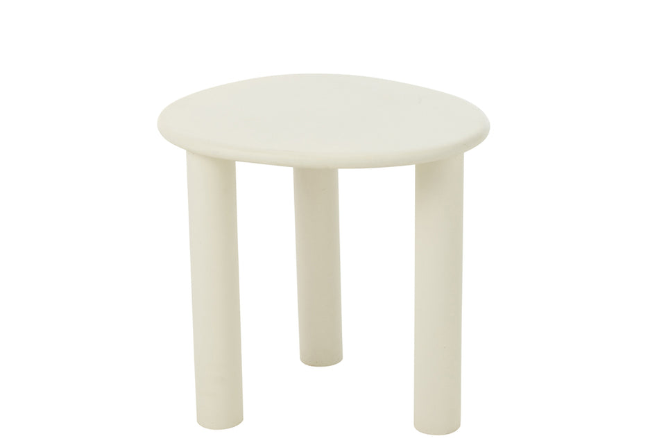 Table d'appoint Bali en MDF/PVC blanc petit