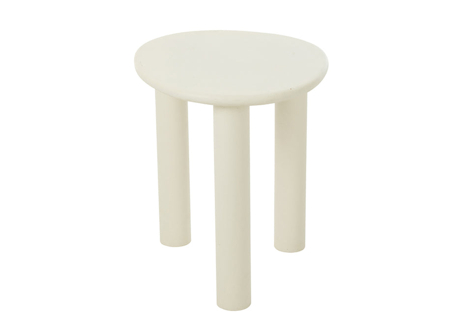 Table d'appoint Bali en MDF/PVC blanc petit