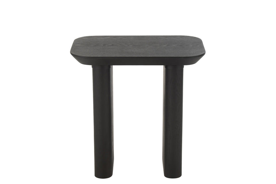 Table d'appoint en placage de bois de sapin fin noir