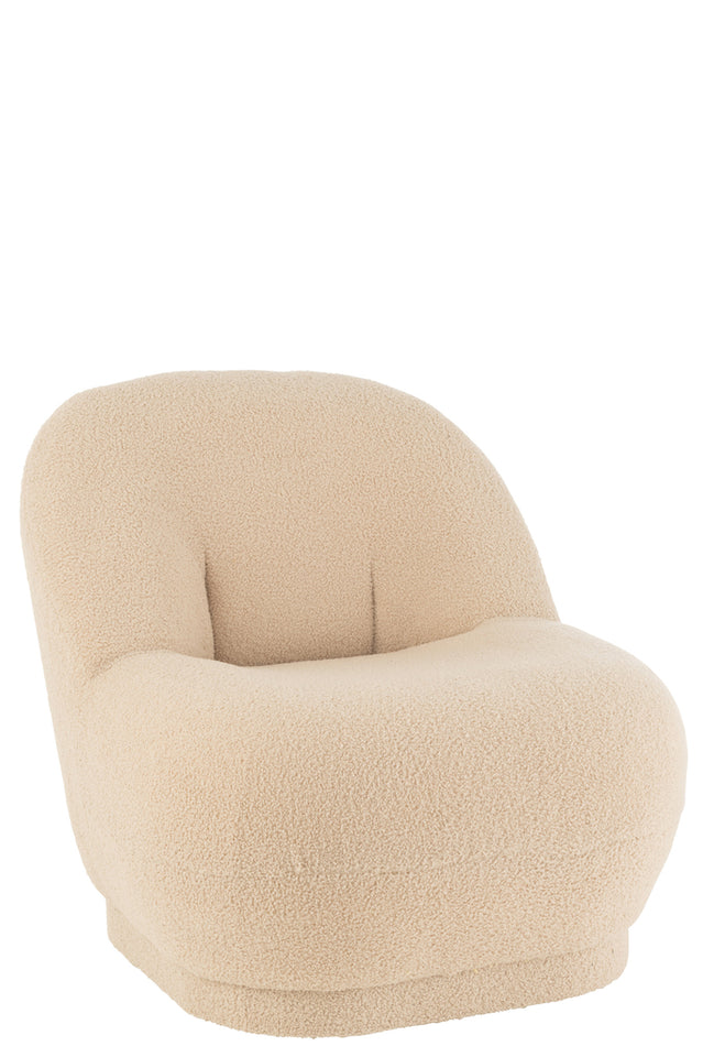 fauteuil en velours beige Teddy