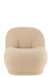 fauteuil en velours beige Teddy