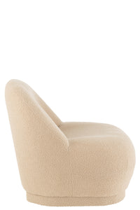 fauteuil en velours beige Teddy