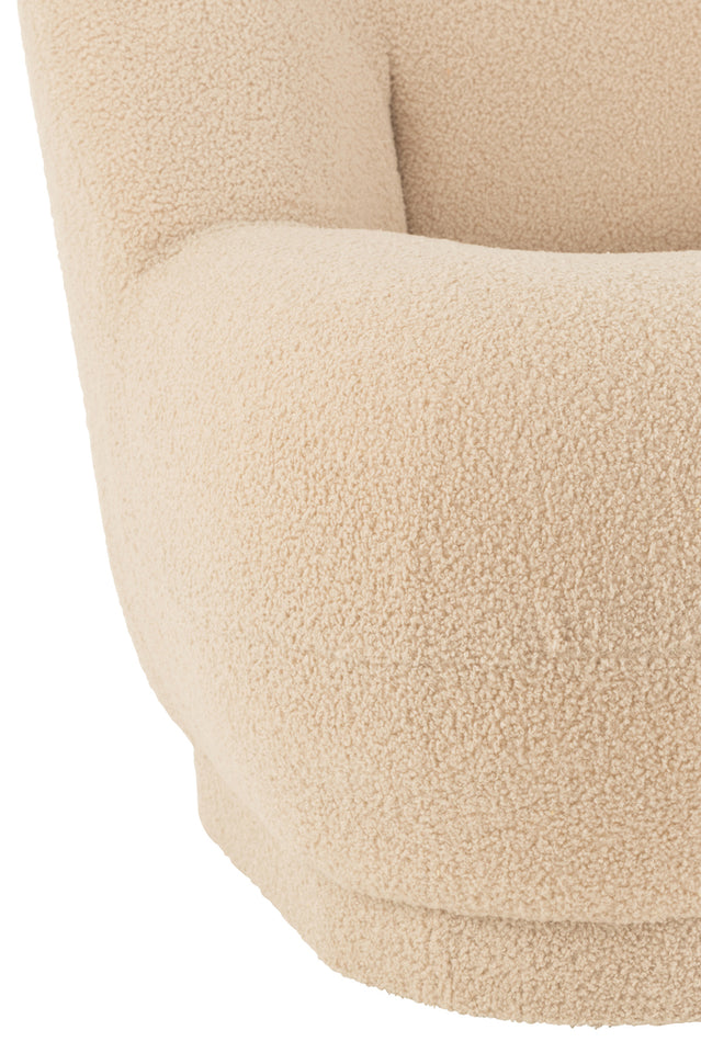 fauteuil en velours beige Teddy