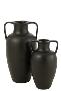 Vase 2 anses Terre Cuite Noir Grand