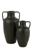 Vase 2 anses Terre Cuite Noir Grand