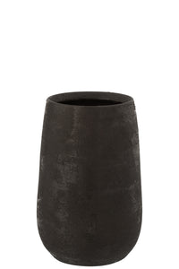 Vase en céramique noir irrégulier petit rugueux